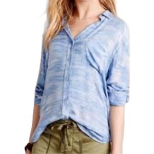 NEW Anthropologie Cloth and Stone Clouds Tie Dye Button Down Blouse Size XS Boho